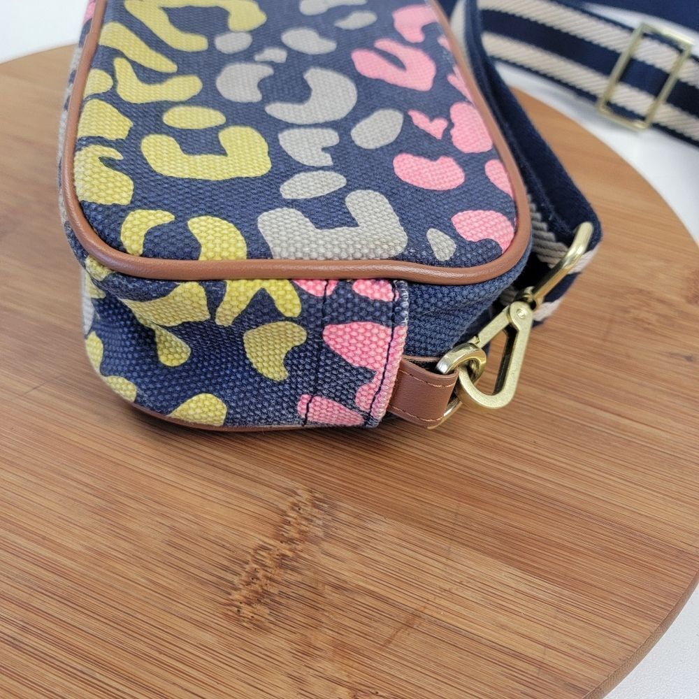 Boden Olivia Canvas Crossbody in Navy‎ Multi Leopard Print Purse Shoulder Bag - Picture 3 of 11